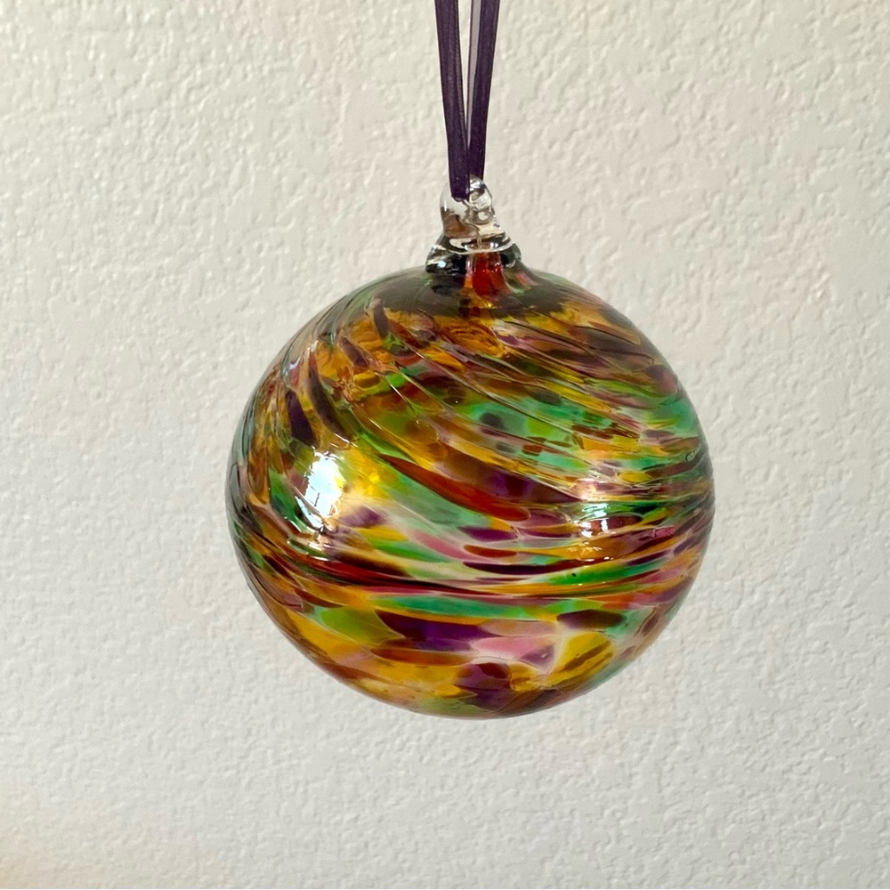 Handcrafted Multicolor Art Glass Ornament